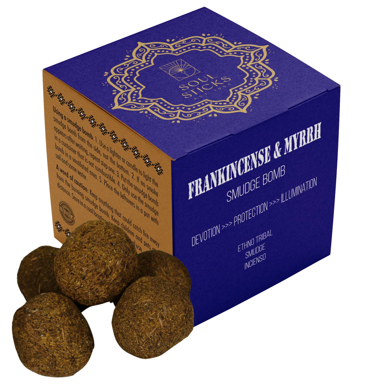 Frank Incense & Myrrh Smudge Bombs w/ Burner