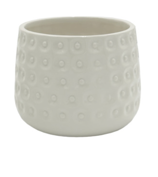 Dotted White Ceramic Planter