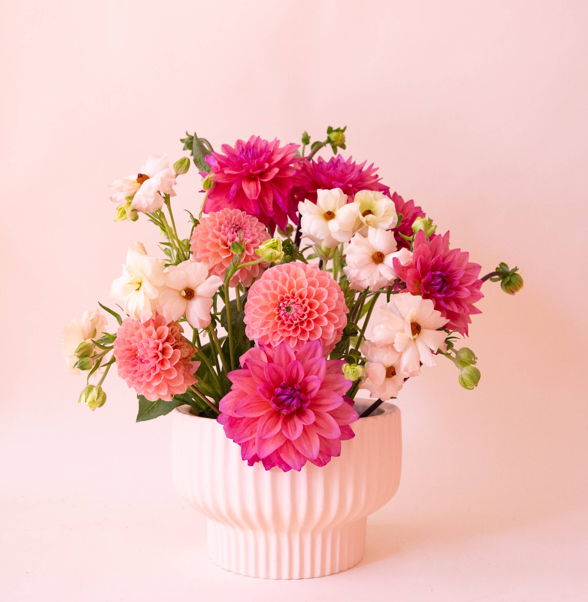 Presley Pedestal Vase Pink: 4.5 inch
