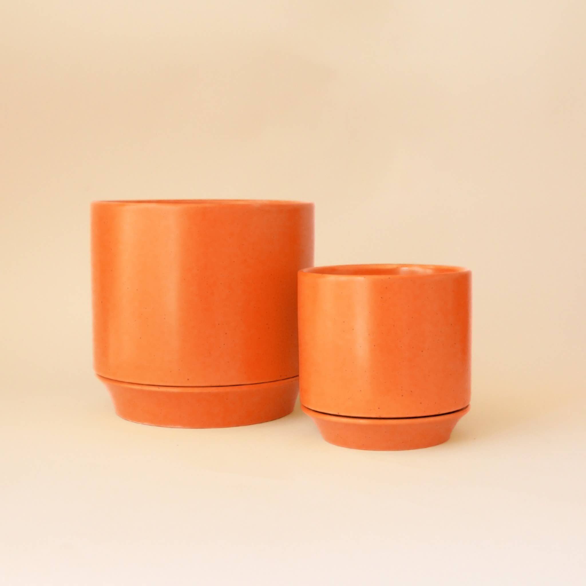 Parker Planter  Orange Speckle with Trivet: 6.75 inch