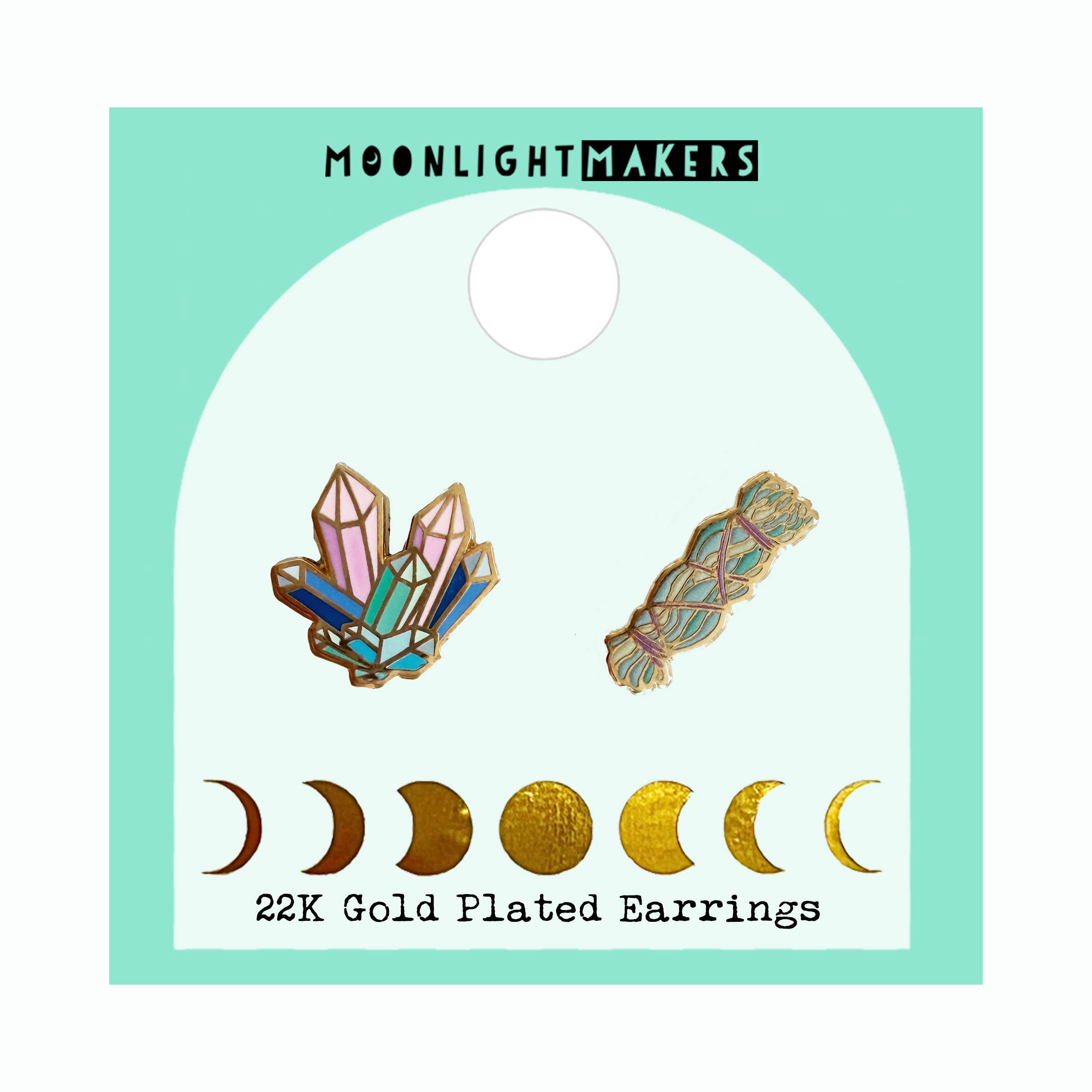 Crystal & Sage Studs