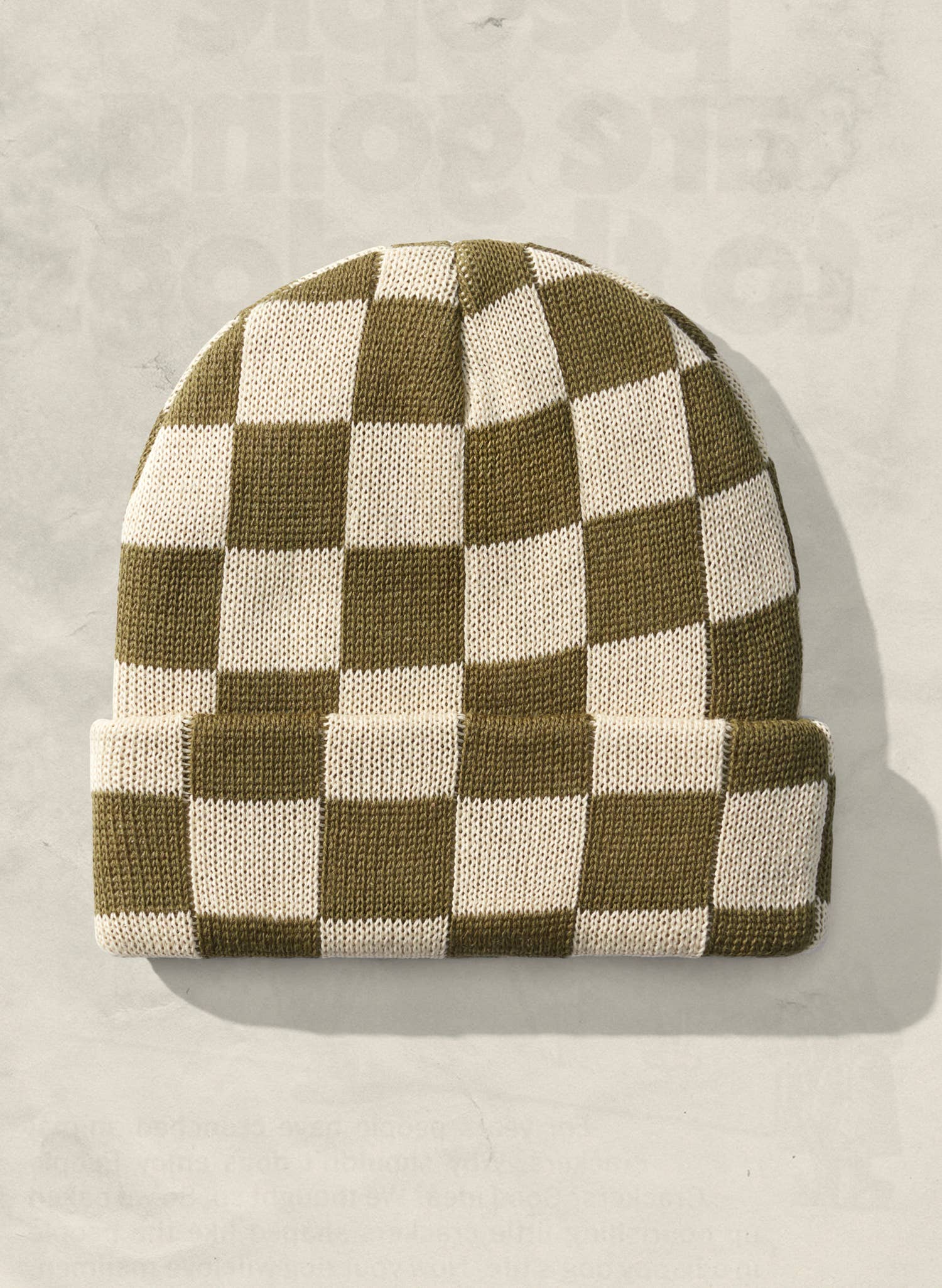 Checkerboard Slacker Beanie: Cactus